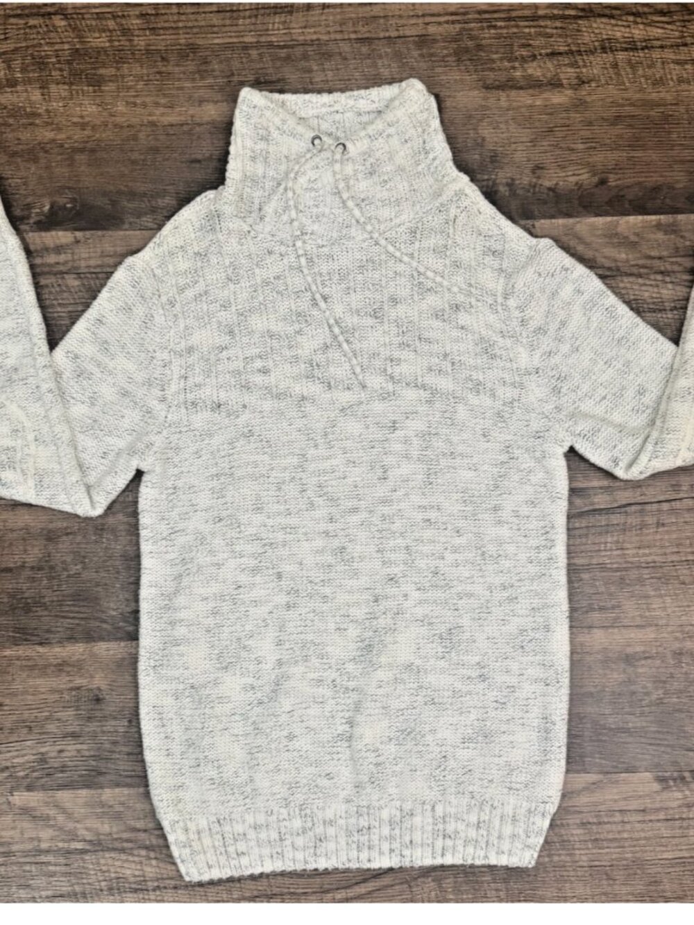 Commerce Popover Knit Medium Women's Sweater Cotton Blend Drawstring Ski Winter